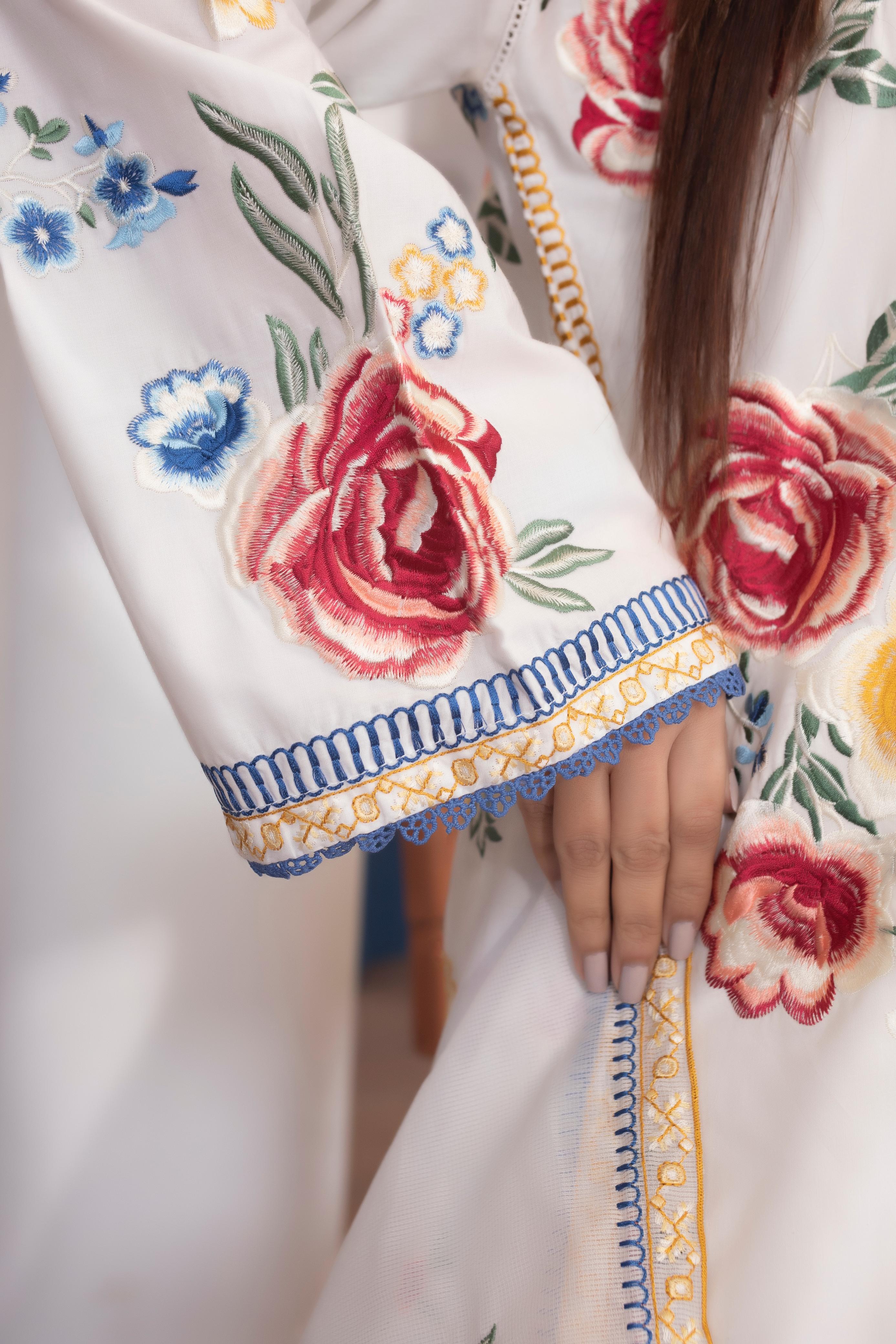 KHATOON Gulzar White Floral 3-Piece Lawn Suit