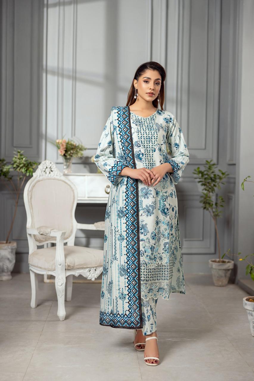 KHATOON Periwinkle 3-Piece Lawn Suit