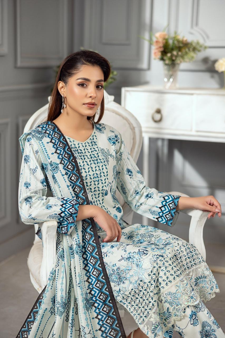 KHATOON Periwinkle 3-Piece Lawn Suit